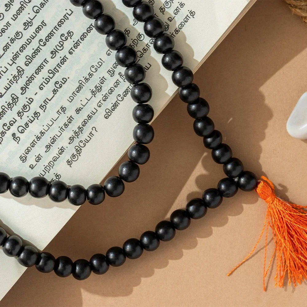 Original 8 MM Karungali Malai sacred Blackwood Beads for protection & Power