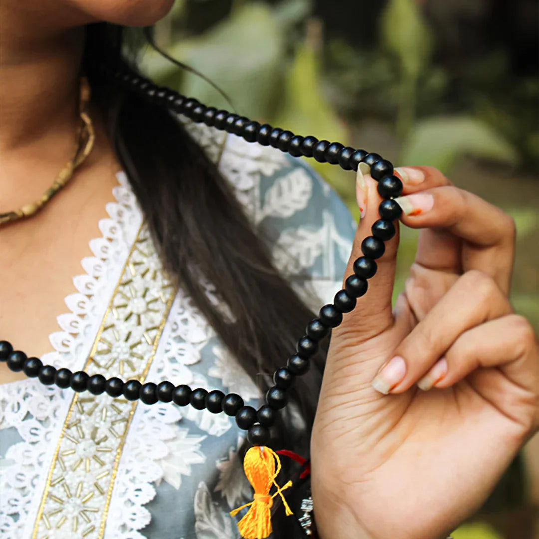 Original 8 MM Karungali Malai sacred Blackwood Beads for protection & Power