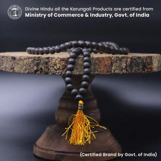 Original 8 MM Karungali Malai sacred Blackwood Beads for protection & Power
